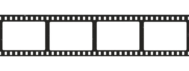 Film strip frame. Classic retro movie reel border and empty photo tape template.