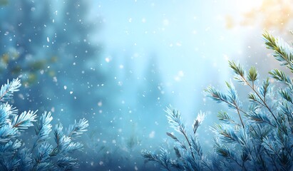 Misty Blue Green Forest