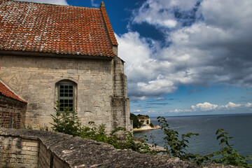 Hojerup Old Church at Stevensklint in Denmark, partial photograph