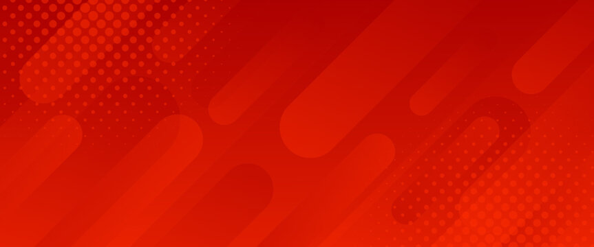 Abstract red dynamic banner background with halftone, modern wallpaper. Vector illustration. Suitable for templates, sale banners, events, ads, web, pages and headers