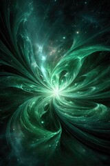 Emerald Green Abstract Space Design