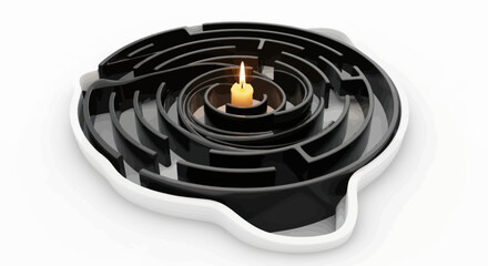 Aspiration enlightenment pathway guidance resolution labyrinthine candle holder design