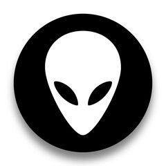 black and white illustration of alien icon