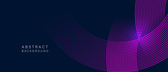 Futuristic abstract background with flowing neon wave lines in purple and blue tones on dark background. Perfect for technology, AI, and cyber-inspired projects.