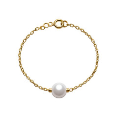 Fototapeta premium Elegant Pearl Bracelet with Gold Chain and Simple Design Perfect for Casual or Formal Wear