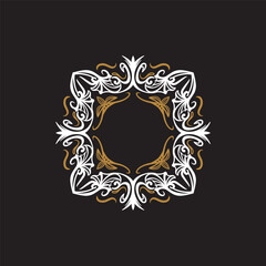 Luxury Abstract Vintage Floral Border Ornament