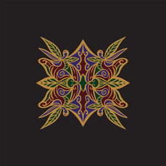 Luxury Abstract Vintage Floral Border Ornament