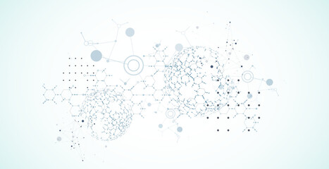 Abstract biotechnology innovation background.  Hexagons theme. Vector