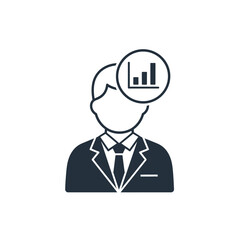 Business man with graph icon