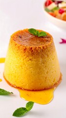 Creamy, golden dessert on a plate (1)