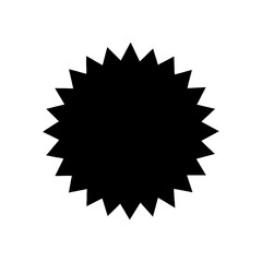 Black Starburst Badge Icon Isolated