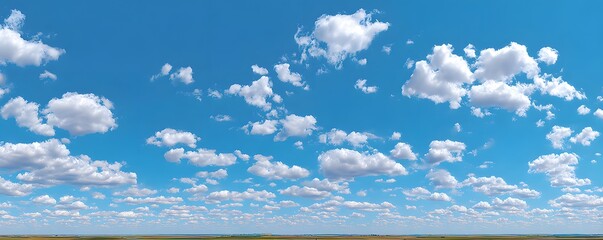 Fluffy White Clouds in a Blue Sky