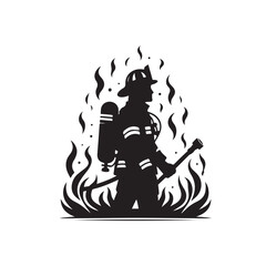 Silhouette vector illustration of temple and fire design