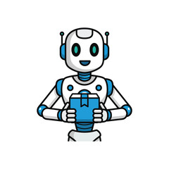 Fototapeta premium AI Brain Smart Robot's Contemplative Assistance - Evolution of Robot Intelligence & Neural Tech