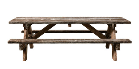 Rustic wooden picnic table