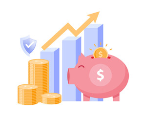 Budget business strategy, finance and accounting, budget calculation, economy and investment, flat design illustration vector banner and background	