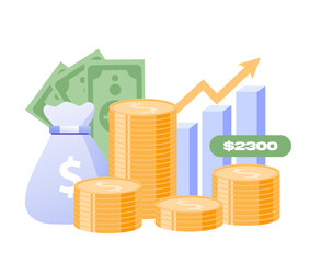 Budget business strategy, finance and accounting, budget calculation, economy and investment, flat design illustration vector banner and background	