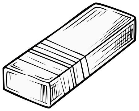 black and white eraser drawing clip art preview