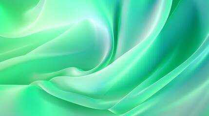 Obraz premium Smooth silk satin fabric texture with soft waves in blue and green design background