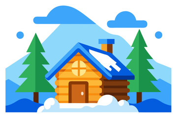 Naklejka premium house in the snow
