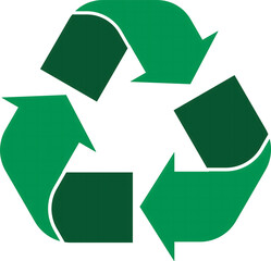 Green recycling symbol arrows environmental sustainability and circular economy concept icon illustration