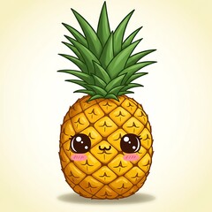 Cute pineapple cartoon character