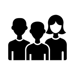 Black silhouette of diverse people icons minimal clean vector with white background