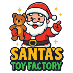 SANTA&rsquo;S TOY FACTORY &ndash; Santa with Teddy Bear Toy