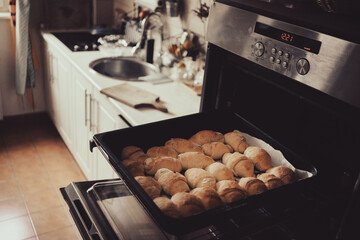Homemade rolls baked in the oven