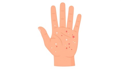 Fototapeta premium Illustration of a hand with skin irritation