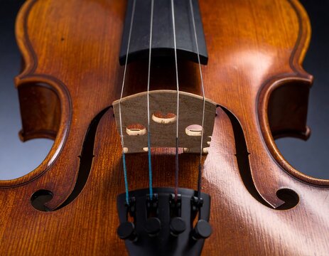 Close-up of a violin's head