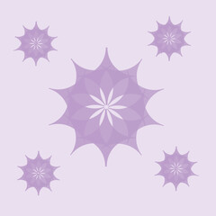 Light color set of four vector snowflakes