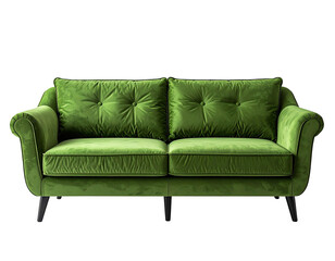 Fototapeta premium Emerald green velvet sofa, classic style