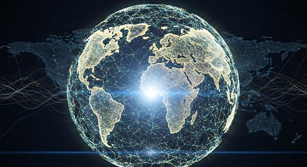 Global Network Connections Futuristic Earth.