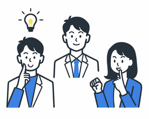 Team brainstorming and idea generation with a lightbulb symbol