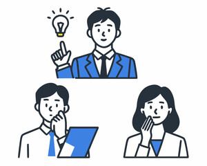 Business people brainstorming and having ideas with a lightbulb symbol