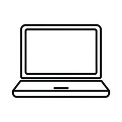 Minimal Line Art Laptop Computer Display Icon