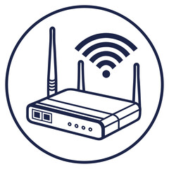 Illustration of a wifi router, symbolizing wireless connectivity and network technology for home or office, ensuring seamless internet access