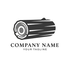Fototapeta premium A minimalist logo featuring a stylized log with a visible grain pattern and rings, set against a white background.