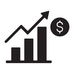 Profit Increase Silhouette Symbol for Revenue Analytics