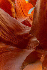 アメリカ　アリゾナ州のロウワーアンテロープキャニオンの風景　グランドキャニオン　グランドサークル