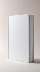 Minimalist Clean White Book Hardcover with Neutral Background for Mockups and Designs