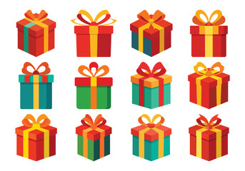 Fototapeta premium Colorful Gift Boxes Collection for Celebrations and Special Occasions Illustration