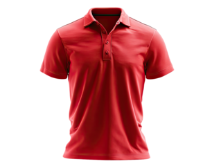 Red polo shirt, front view