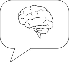 chat icon and human brain icon with white background