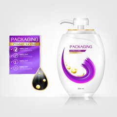 Hair Care Product Packaging Bottle with Extra Care Conditioner icon Vector.