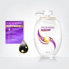 Hair Care Product Packaging Bottle with Extra Care Conditioner icon Vector.
