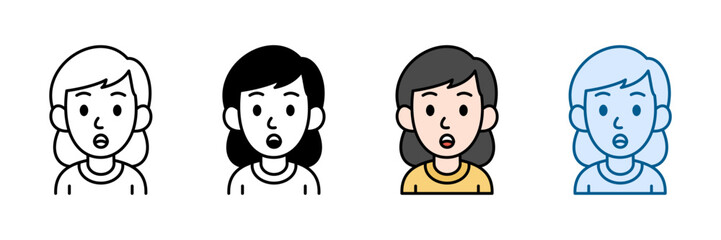 Mother Surprised Icon Set Multiple Style Collection