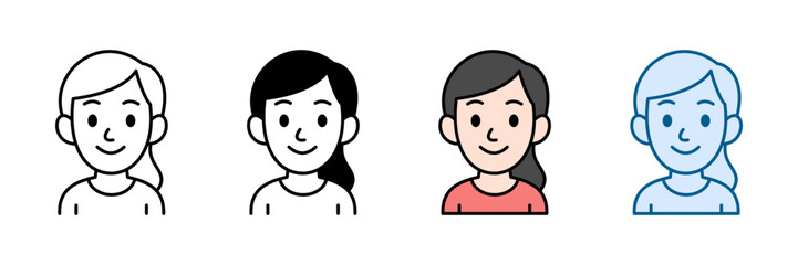 Mother Shy Icon Set Multiple Style Collection