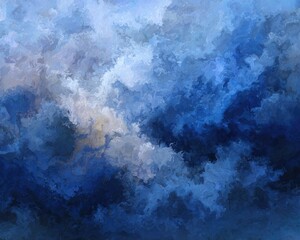 Obraz premium Abstract Blue Night Sky Painting